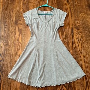 Francesca’s Gray Scoop Neck Fit and Flare Mini Dress